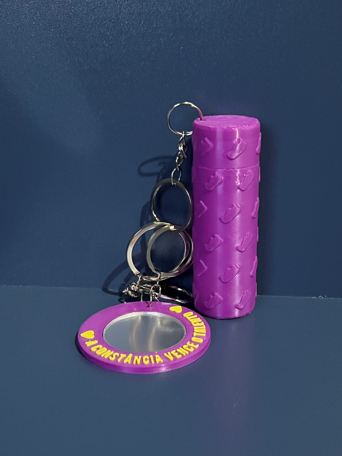 Kit Porta-Batom e Chaveiro Espelho